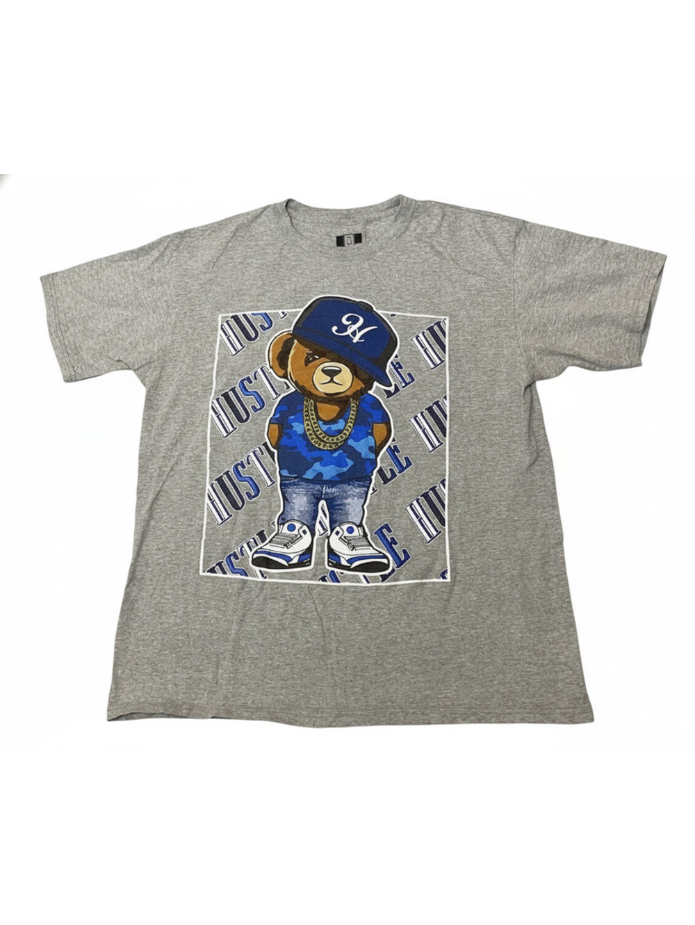 OG Hustle Bailey Apparel Gray T Shirt Bear Hustle Size Large  Graphic Tee